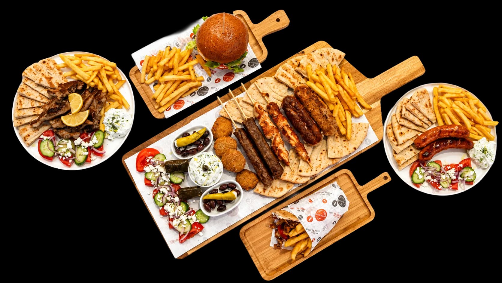 Selezione di piatti greci del ristorante Zorbas